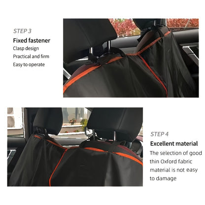 Waterproof Foldable Pet Car Seat Cover - Durable Rear Seat Protector for Dogs and Cats, Easy-to-Clean Fabric
