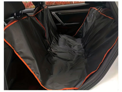 Waterproof Foldable Pet Car Seat Cover - Durable Rear Seat Protector for Dogs and Cats, Easy-to-Clean Fabric