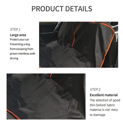 Waterproof Foldable Pet Car Seat Cover - Durable Rear Seat Protector for Dogs and Cats, Easy-to-Clean Fabric