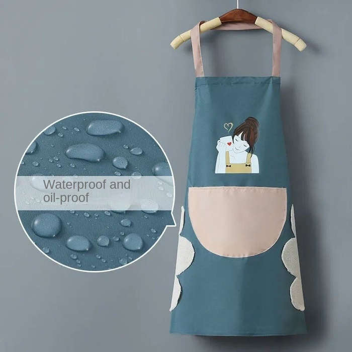 Waterproof and oil-proof kitchen apron for cooking