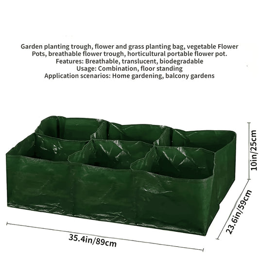 Classic Lightweight Grow Bags with Drainage Holes - Breathable Flower and Vegetable Planters for Indoor and Outdoor, Plastic Floor Standing Garden Planters with Lattice Pattern