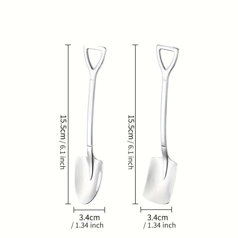 4pcs Set of Shovel-Shaped Stainless Steel Spoons