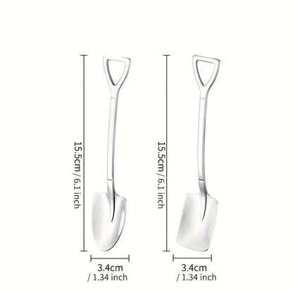 4pcs Set of Shovel-Shaped Stainless Steel Spoons