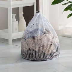 1 Durable Polyester Mesh Laundry Storage Bag With Drawstring