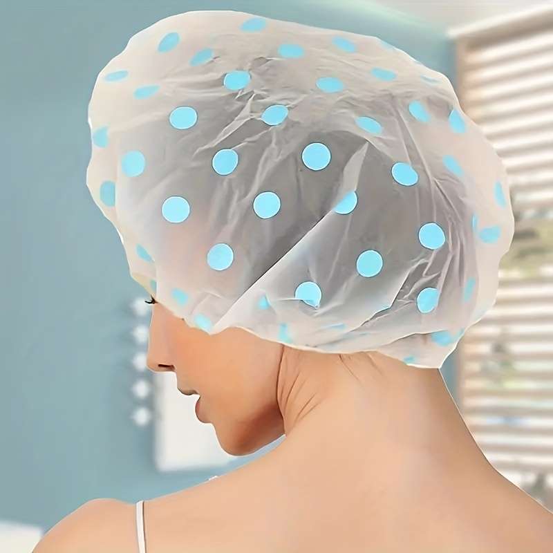 3-pack of cute polka dot print shower caps