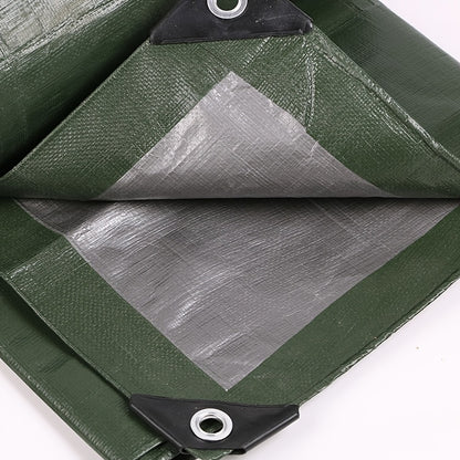 One Pack of Waterproof Tarpaulin, Military Green Silvery Waterproof Plastic Tarpaulin, Effective Waterproofing, Protecting Your Goods and Cars, Still Keeping You Dry in Rainy Weather, and Effectively Insulating