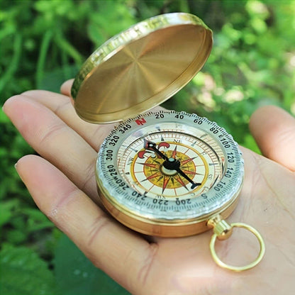 1 Piece Copper Portable Illuminated Compass