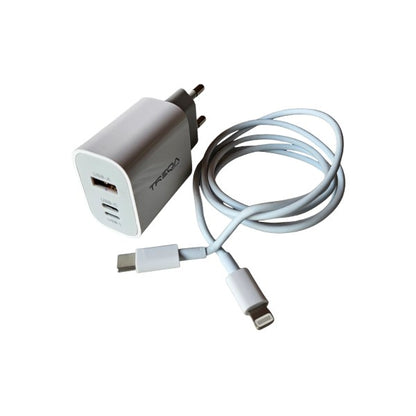 Treqa CS-236 58W USB-C +IOS And USB Charger Head With Type C To Lightning Cable