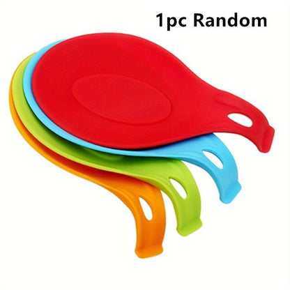 1pc Colorful Silicone Spoon Rest - Heat-Resistant