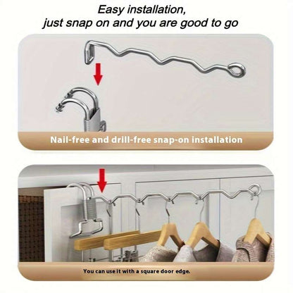 1pc Space-Saving Stainless Steel Freestanding Clothes