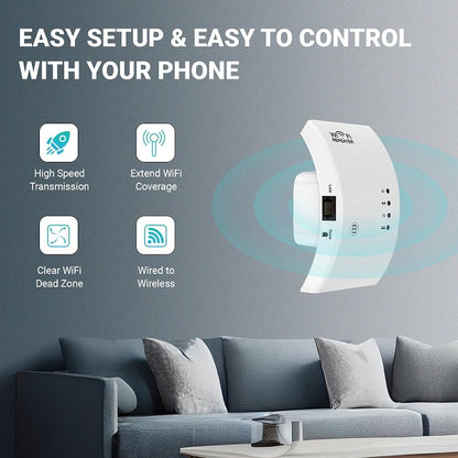 WiFi Range Extender And Repeater With 300Mbps Wireless Signal Booster And Ethernet Port