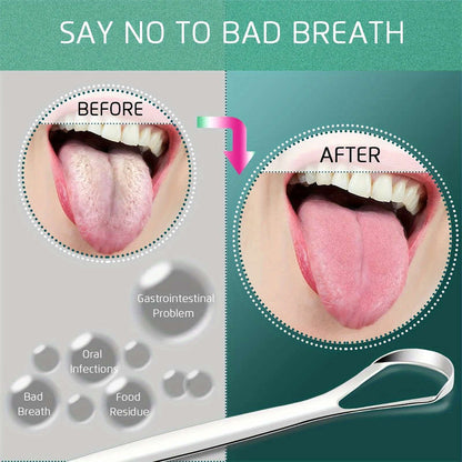 1 PC Tongue Scraper Stainless Steel Tongue Cleaner