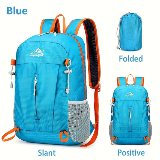 Lightweight Folding Backpack Hydrophobic Nylon Unisex Laptop Business Bag Utility Pocket Shoulder Bag