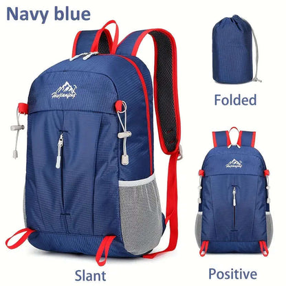 Lightweight Folding Backpack Hydrophobic Nylon Unisex Laptop Business Bag Utility Pocket Shoulder Bag