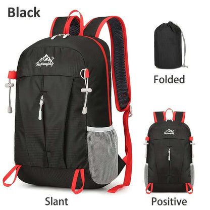 Lightweight Folding Backpack Hydrophobic Nylon Unisex Laptop Business Bag Utility Pocket Shoulder Bag