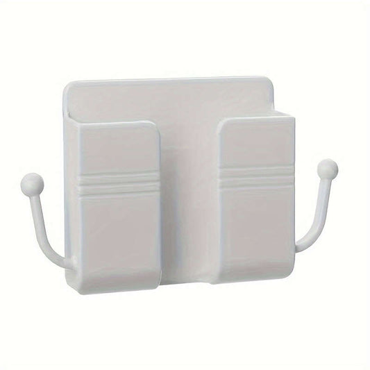 1Pcs Adhesive Wall Mount Bracket with Hook Cell Phone Charger Remote Control Organizer