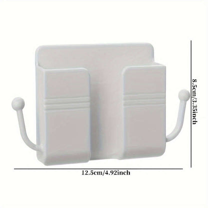 1Pcs Adhesive Wall Mount Bracket with Hook Cell Phone Charger Remote Control Organizer