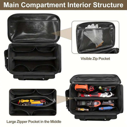 1 Piece 14 Inch Durable Fabric Tool Bag for Men, Anti-Fray Base, Multi-Purpose Storage Bag for Electricians
