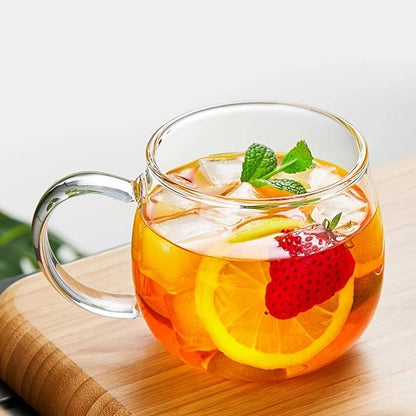 1 glass teacup with tea infuser and lid