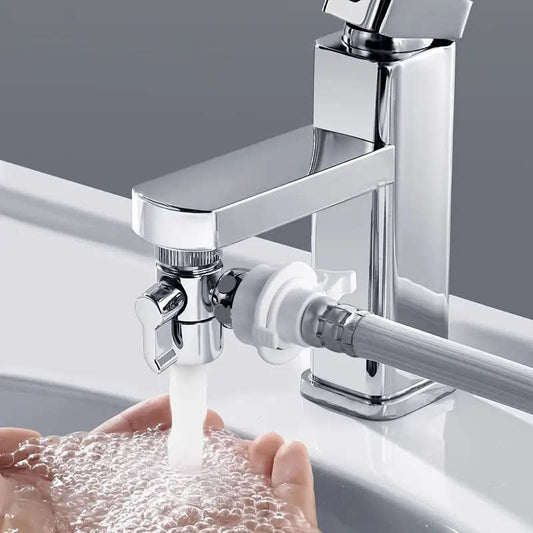1pcs Universal Faucet Sink Valve Diverter Hand Held Shower Head Adapter Bathroom Kitchen Sink Faucet Replacement Parts European and American Standard Connector