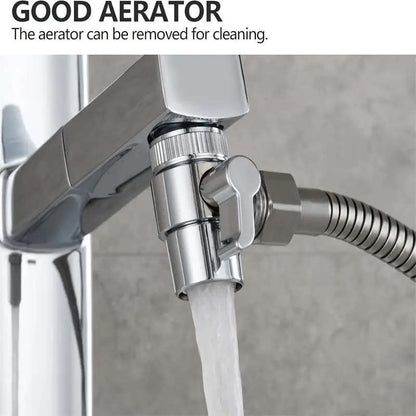 1pcs Universal Faucet Sink Valve Diverter Hand Held Shower Head Adapter Bathroom Kitchen Sink Faucet Replacement Parts European and American Standard Connector