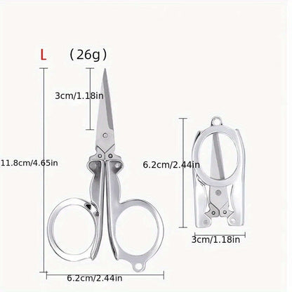 1pcs Small Folding Scissors Portable Travel Scissors Stainless Steel Scissors Mini Scissors for Home