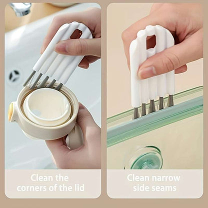 Multifunctional flexible crevice brush, cup cover groove, pacifier and bottle crevice brush, household soft bristle