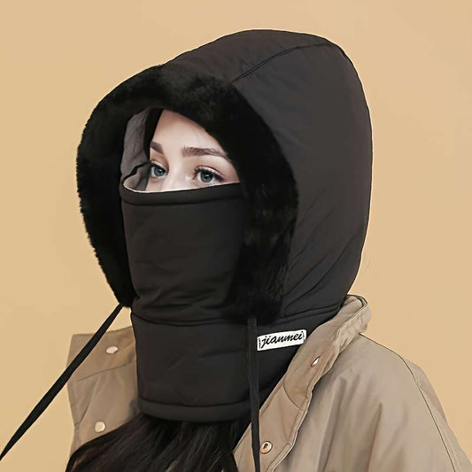 1 Top Winter Warm Fleece Lined Knitted Fabric Polyester Hat