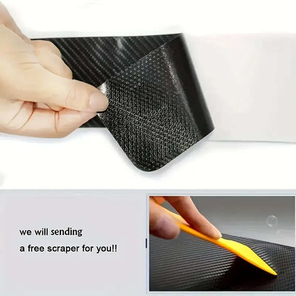 5 Pack Carbon Fiber Door Sill Protectors to Prevent Dirt and Scratches for Cars