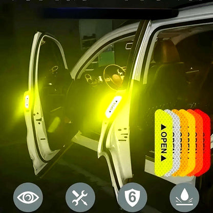 4 reflective warning stickers for car doors