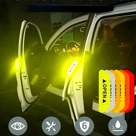 4 reflective warning stickers for car doors