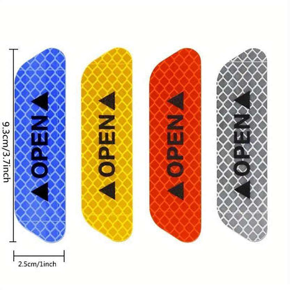 4 reflective warning stickers for car doors