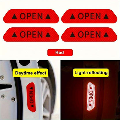 4 reflective warning stickers for car doors