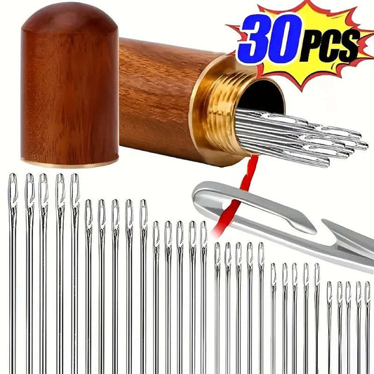 30-Piece Self-Threading Needle Set