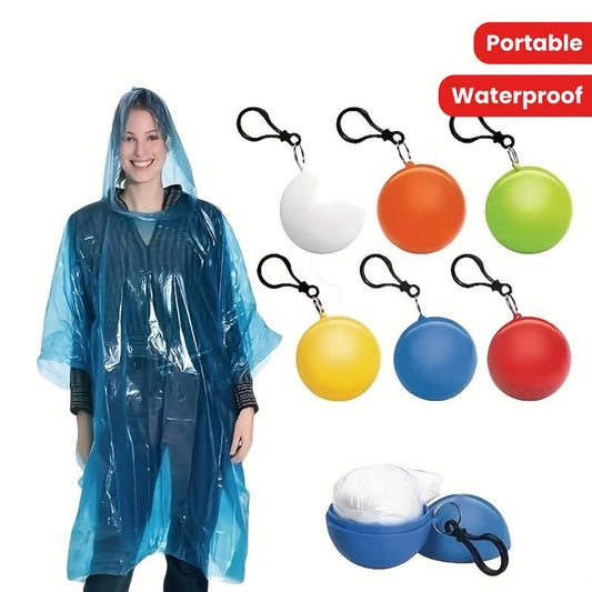 Portable emergency rain cape with hood