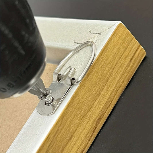 Metal D-ring picture hanger (with screws)