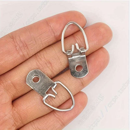 Metal D-ring picture hanger (with screws)