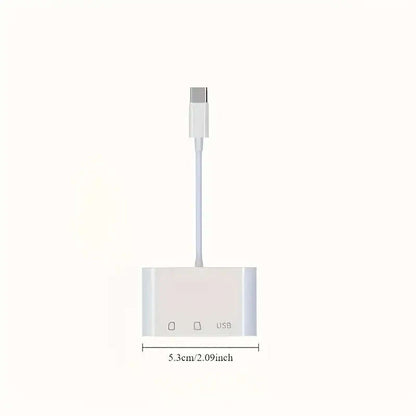 High-speed 3-in-1 USB-C SD card reader