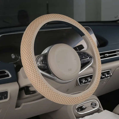 Breathable ice silk fiber cloth car steering wheel cover