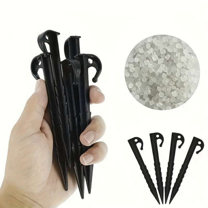 Heavy-duty 5" tent pegs with sharp hooks