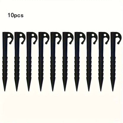 Heavy-duty 5" tent pegs with sharp hooks