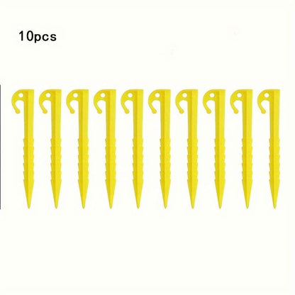 Heavy-duty 5" tent pegs with sharp hooks