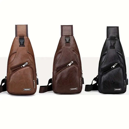 1 x Men's PU leather messenger bag