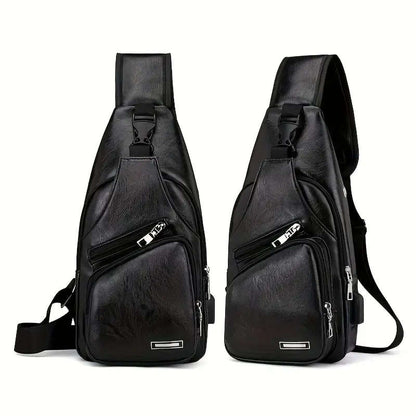 1 x Men's PU leather messenger bag