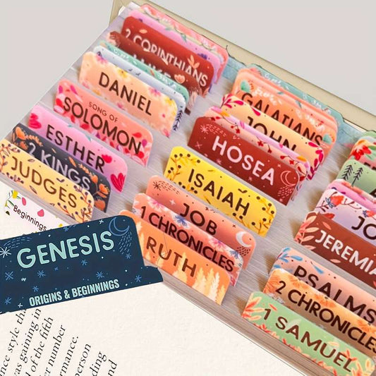 Set of Bible labels with inspirational book excerpts