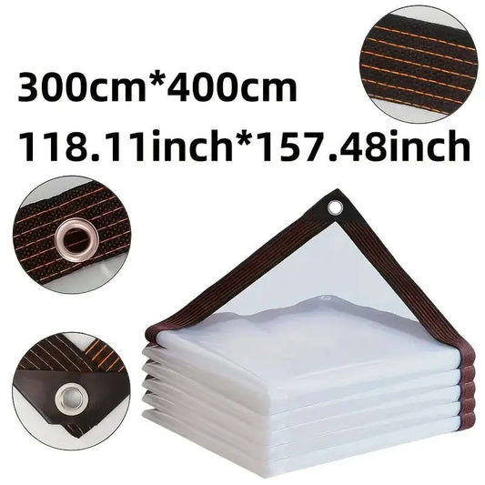 1 transparent waterproof tarpaulin size 300x400cm