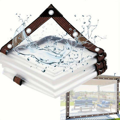 1 transparent waterproof tarpaulin with cable loop 2m×4m