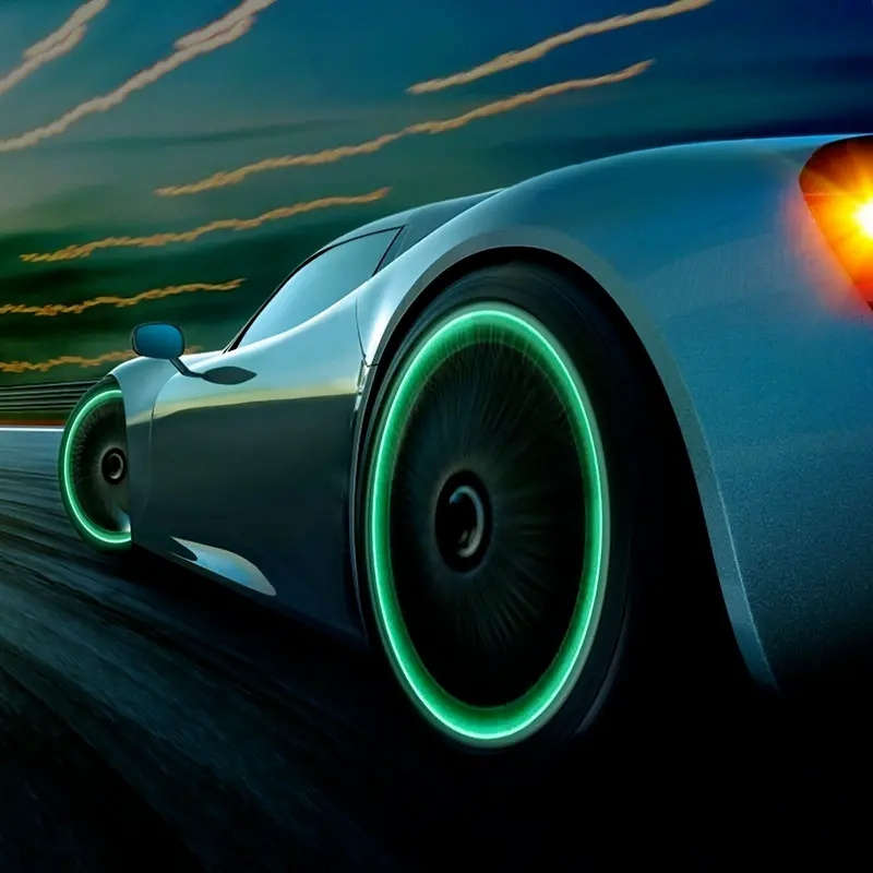 4 luminous tire valve covers