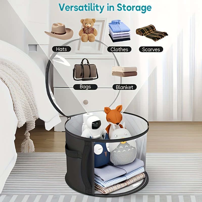 Chic and simple transparent hat storage bag with transparent viewing window, double zipper, sturdy and durable