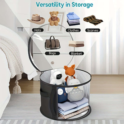 Chic and simple transparent hat storage bag with transparent viewing window, double zipper, sturdy and durable